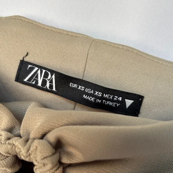 Zara Olive Green Crop Top Dressy Strapless XSmall - Picture 3 of 9